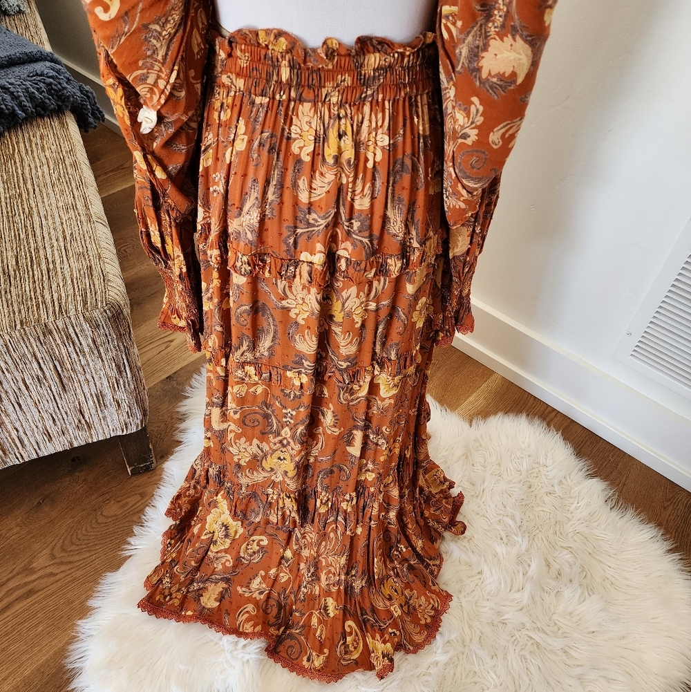 Spell & Gypsy Designs Aurora Frill Skirt Burnt Ember Medium